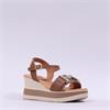 Oh My Sandals Platform Link Wedge - Cognac Leather